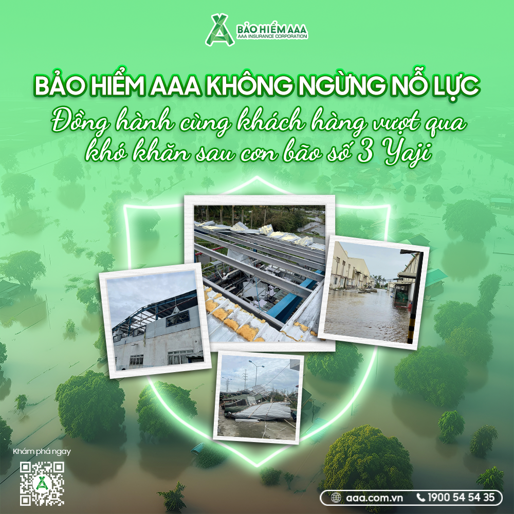 BẢO HIỂM AAA GHI NHẬN HƠN 410 TRƯỜNG HỢP TỔN THẤT BỒI THƯỜNG SAU CƠN BÃO SỐ 3 YAGI 